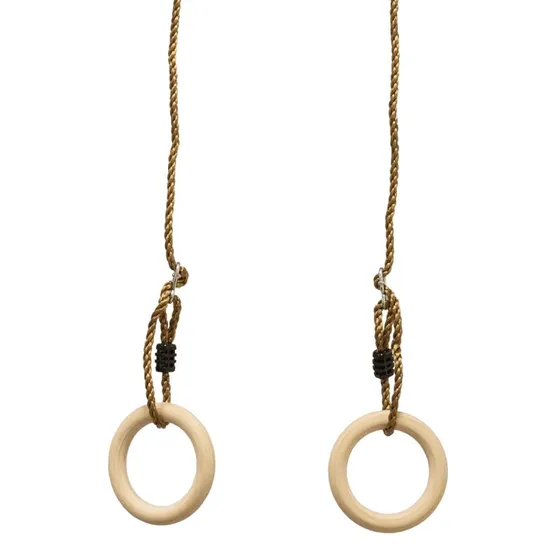 Gymnastik-/romerringe i tr 15,8 cm med justerbart reb