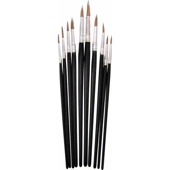Millarco Kunstner-penselst 10 stk.  trskaft, sort