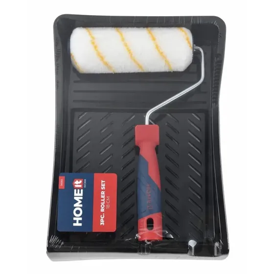 Malerrulle sæt 18 cm med bakke – rød/blå