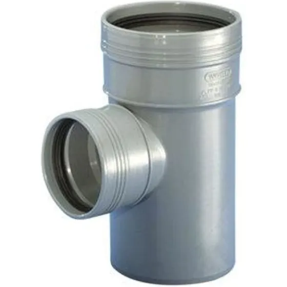 Wavin grenrør 87,5° Ø50x50 mm, PP plast, grå