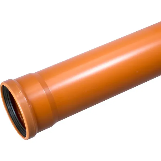 Wavin PVC kloakrør 110x3000 mm SN8 EN1401 m/muffe (rød)