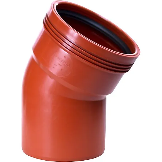 Wavin PP bøjning 15° ø110 mm rød