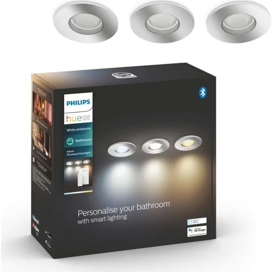 Philips Hue Adore Indbygningsspot 3x GU10 Krom, White Ambiance
