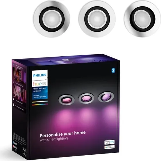 Philips Hue Centura indbygningsspot 3-pak, aluminium