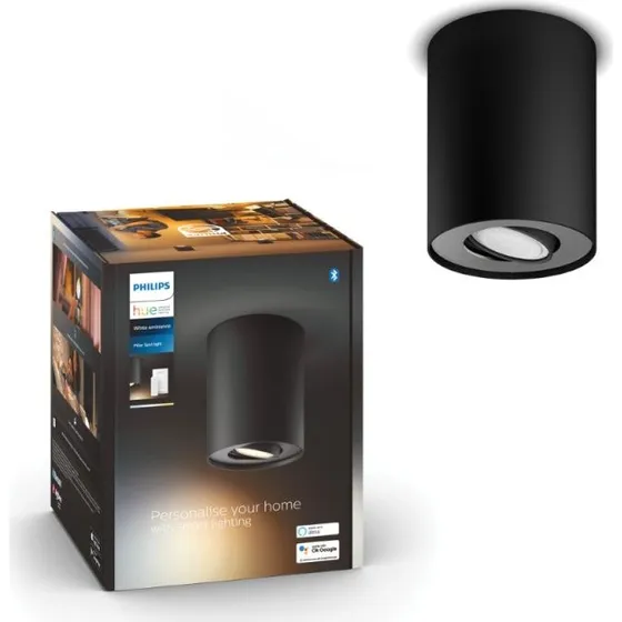 Philips Hue Pillar Enkelt Spot Sort  White Ambiance (GU10)