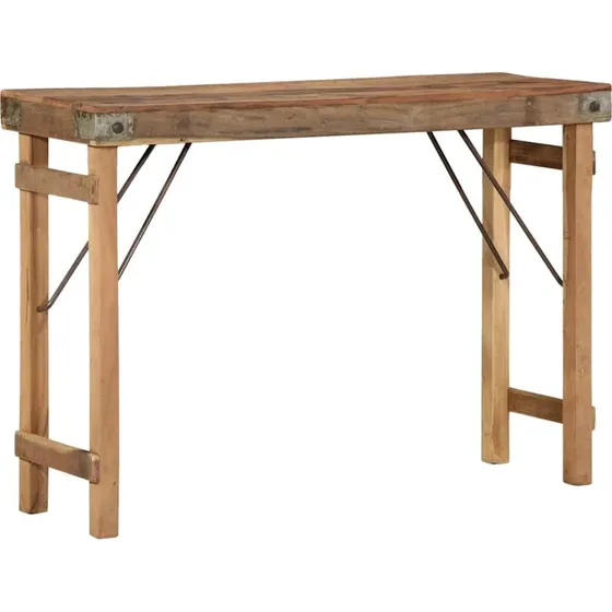 Endebord i massivt genbrugstræ 110x35x76 cm, brun