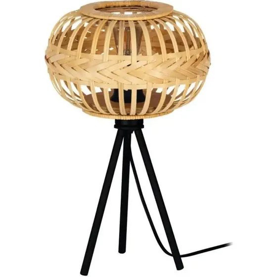 EGLO Amsfield 1 bordlampe E27 - sort/natur