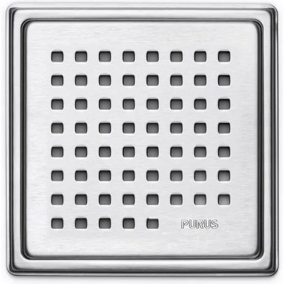 Purus Chess afløbsrist 161x161 mm, rustfrit stål