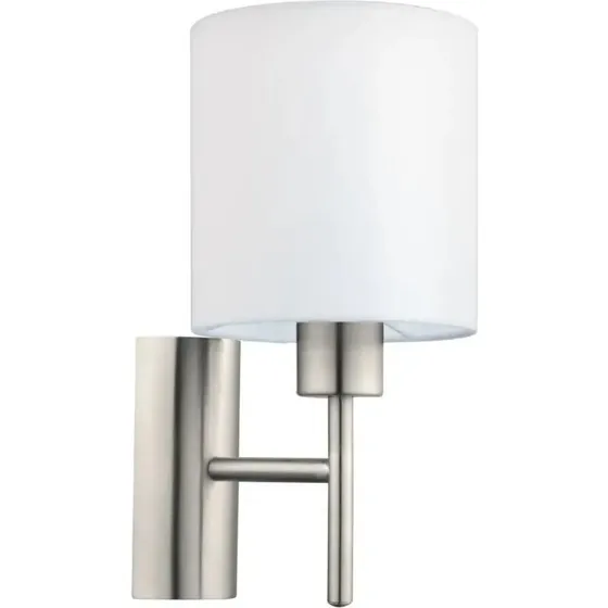 EGLO Pasteri Væglampe Hvid/Nikkelmat E27