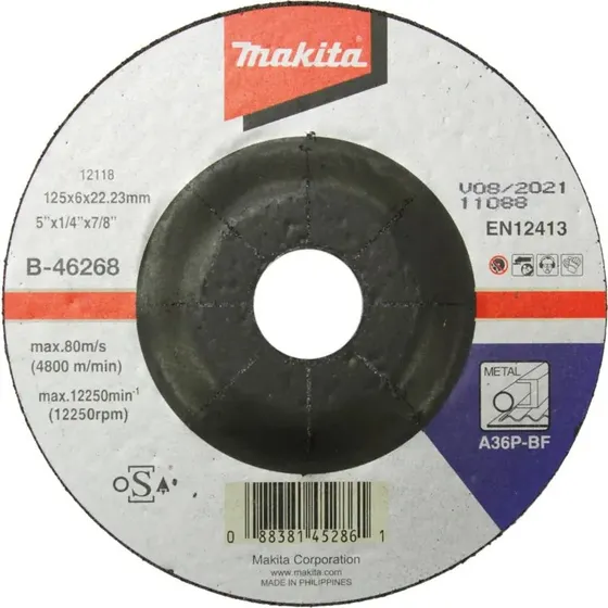 Makita Kvrneskive 125x6x22mm A36P-BF  Til metal