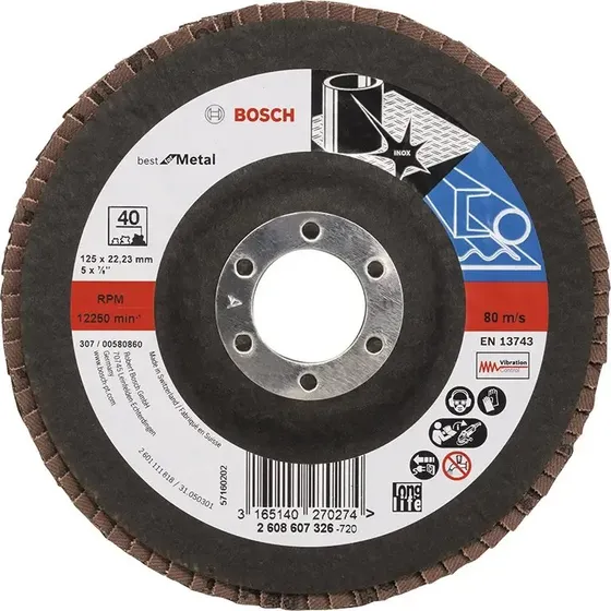 Bosch X571 Lamelslibeskive 125 mm K40 - Best for Metal