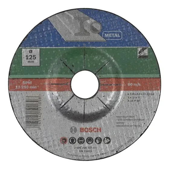 Skrubbeskive forkrppet 125x6 mm - metal (Bosch 2609256337)