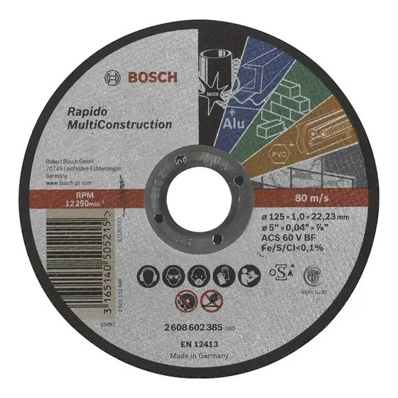 Bosch Rapido Multi Construction skæreskive 125x1,0x22,23 mm
