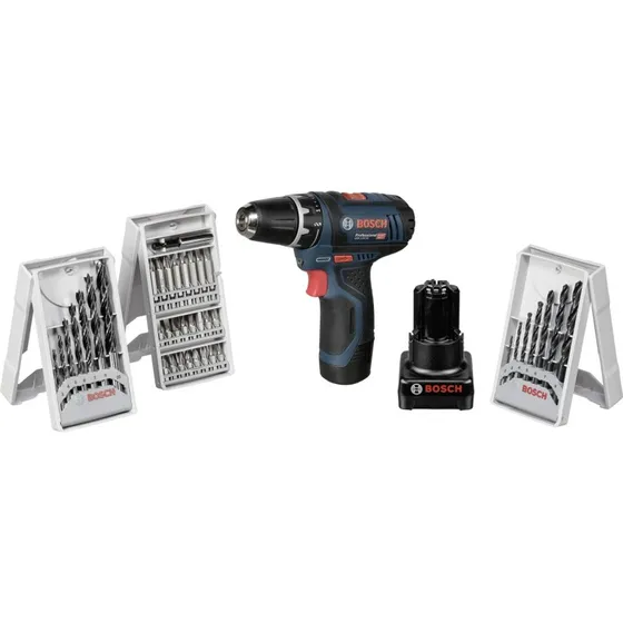 Bosch GSR 12V-15 Professional sæt – 2x batterier + 39 dele