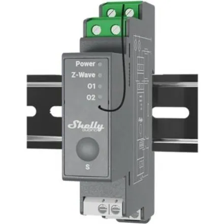 Shelly Qubino Wave Pro 2 – Z-Wave 2×16A DIN-relæ
