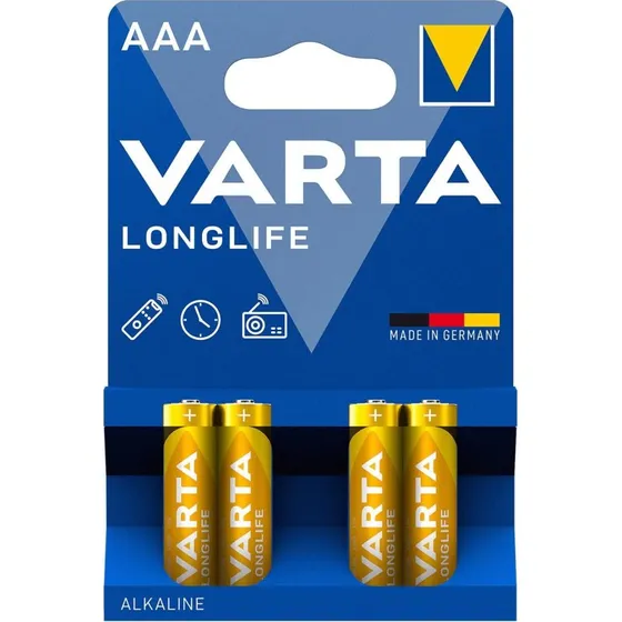 VARTA Longlife AAA (LR03) alkaline batterier 4-pak