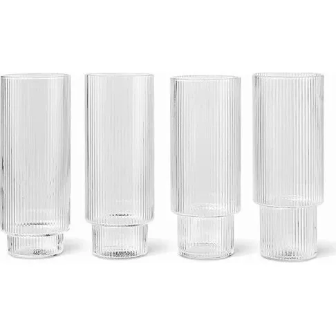 ferm LIVING Ripple Long Drink glas, 4 stk.