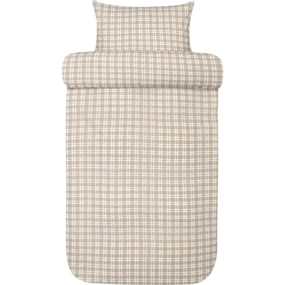 Høie Kyrre beige krepp sengetøj 140x220 - 100% bomuld