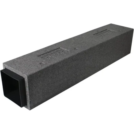 DUKA Aftræksrør 150x150x1500 mm, 20 mm grå Neopor