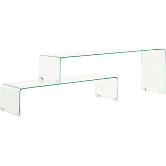 Sofabordssæt i hærdet glas 2 dele (90/110 x 30 cm)