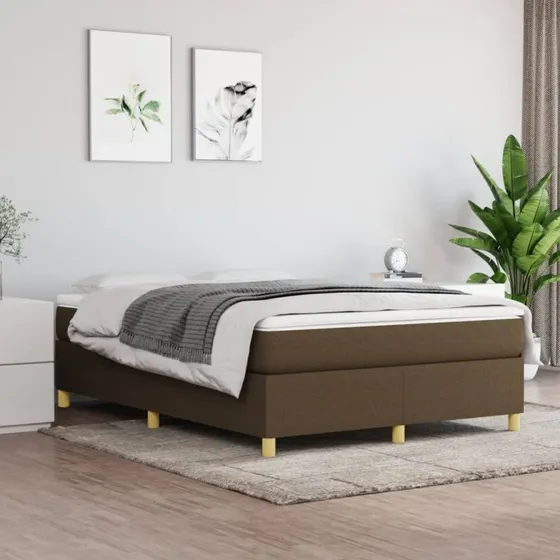 Boxspring sengeramme 140x200 cm stof mørkebrun