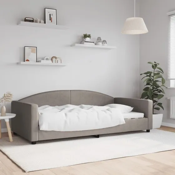 Daybed 100x200 cm stof gråbrun – 2-i-1 sovesofa