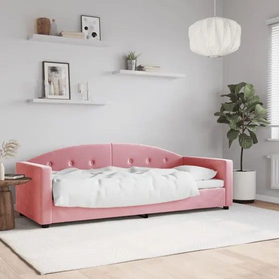 Daybed 80x200 cm i velour, pink