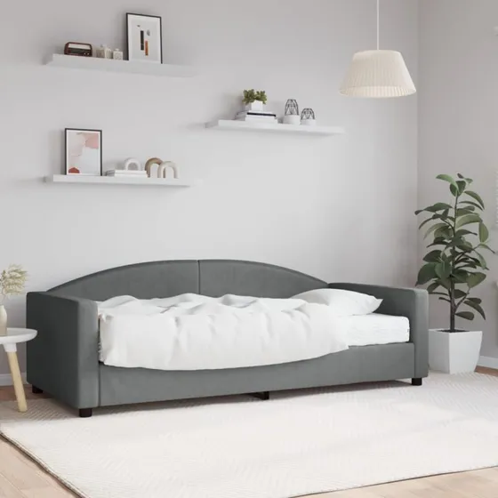 Daybed med madras 90x190 cm - Mørkegrå stof
