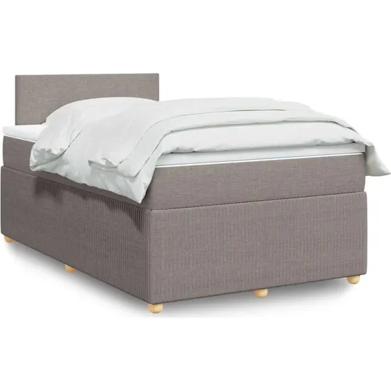 Kontinentalseng 120x190 cm med pocketmadras, gråbrun stof