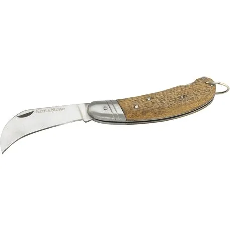 Kent & Stowe gartnerkniv 70 mm rustfrit stål, FSC asketræ
