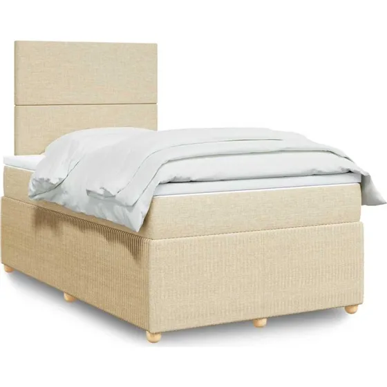 Kontinentalseng med madras 120x190 cm – creme stof