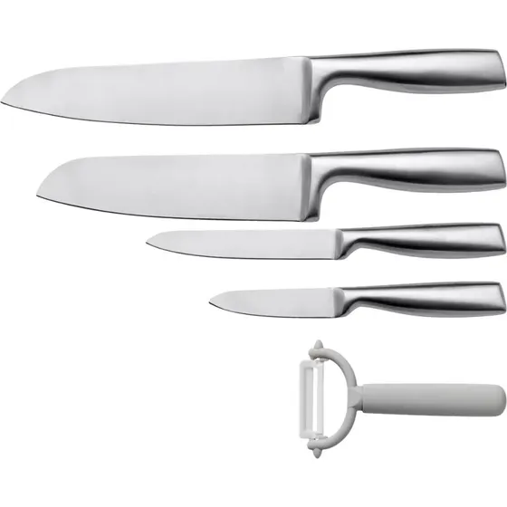 Funktion Knivsæt 5 dele rustfrit stål (9/13/18/20 cm + skræller)