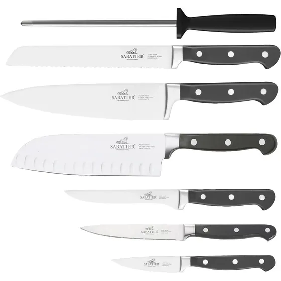 Lion Sabatier Pluton knivsæt 7 dele (stål/sort)