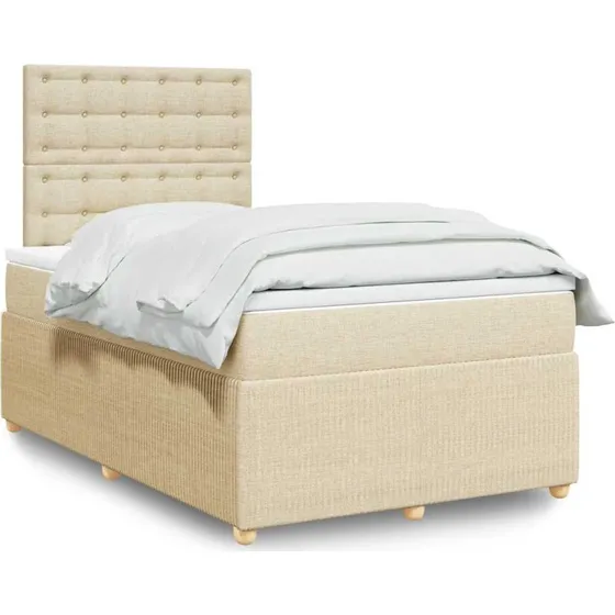 Kontinentalseng med madras 120x190 cm - creme