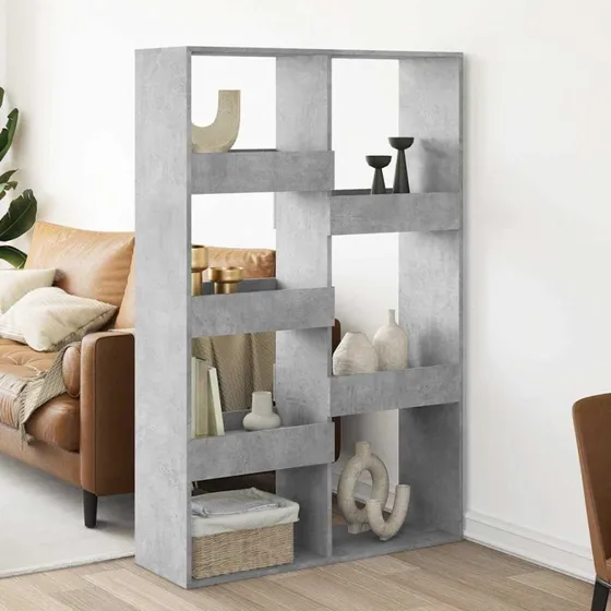 Rumdeler/reol 100x33x155,5 cm konstrueret træ, betongrå