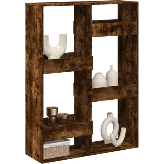 Rumdeler reol 6 hylder 100x33x135 cm - røget egetræ