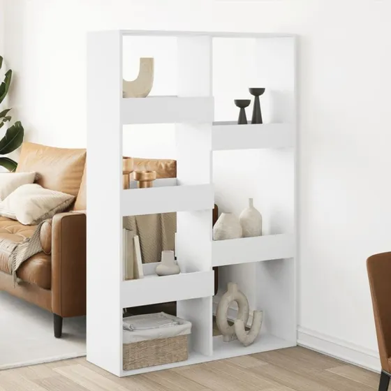 Rumdeler reol 100x33x155,5 cm hvid - konstrueret træ