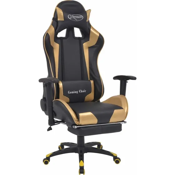 Gamingstol Guld (kunstlder) 7071136 cm  justerbar