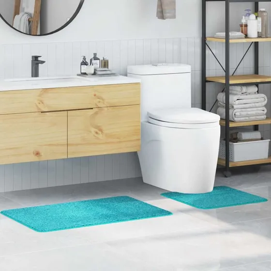 Anti-skid badeværelsesmåtte sæt 2 stk – Turkis, PP