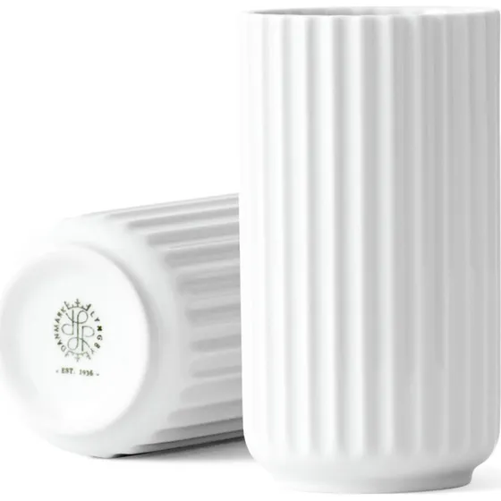 Lyngbyvasen 12 cm  klassisk hvid porceln