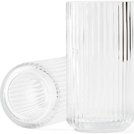 Lyngby Vase 20 cm  klar mundblst glas