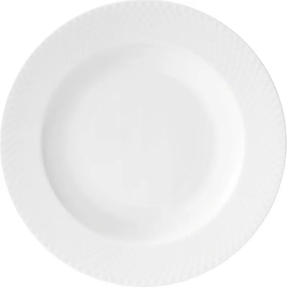 Lyngby Porcelæn Rhombe dyb tallerken 23 cm - hvid