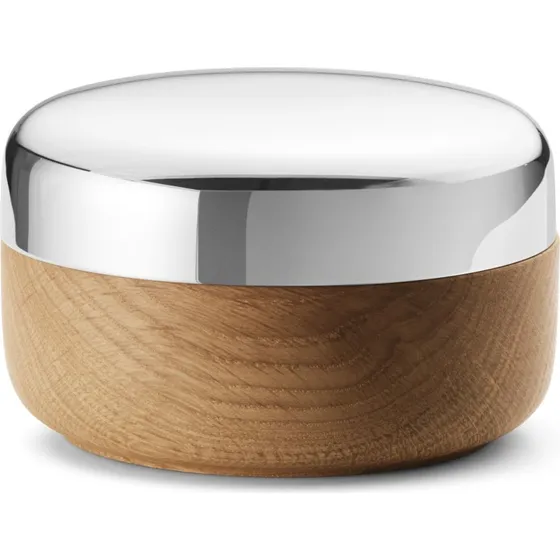 Georg Jensen Alfredo saltkar i eg med rustfrit stållåg