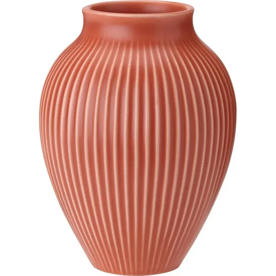Knabstrup Vase riflet 12,5 cm  Coral