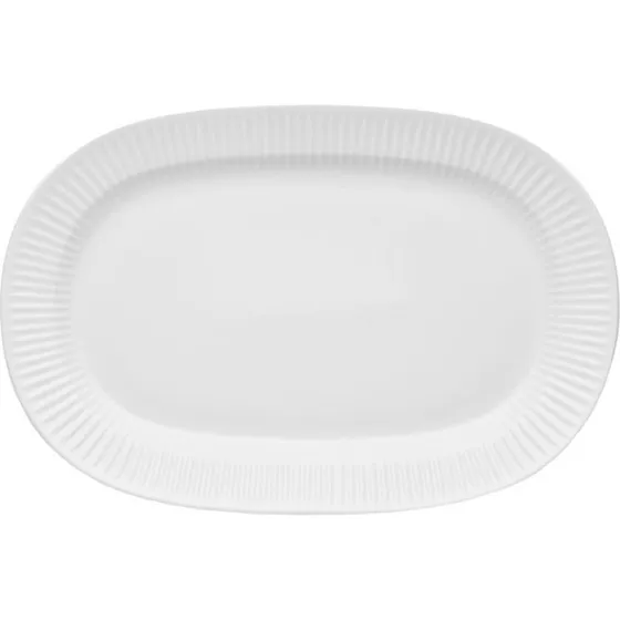 Eva Trio Legio Nova serveringsfad 37×25 cm - hvid porcelæn