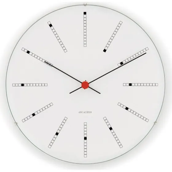 Arne Jacobsen Bankers Vægur Ø21 cm – Hvid
