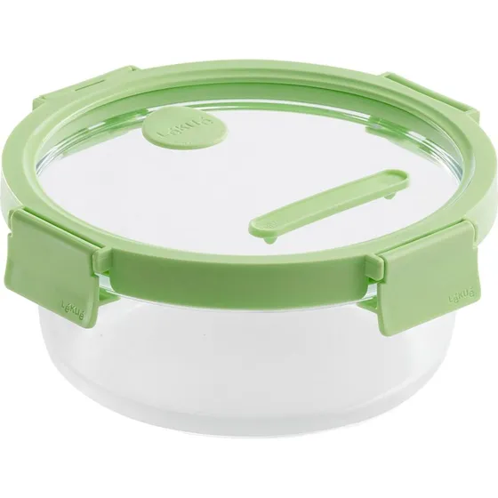 Lku rund madkasse i glas 950 ml - grn