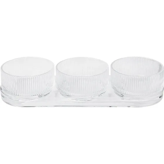 Stelton Pilastro Tapassæt 4 dele – Riflet glas