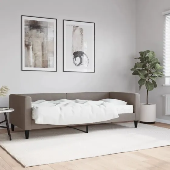 Daybed 80x200 cm med madras – stof gråbrun