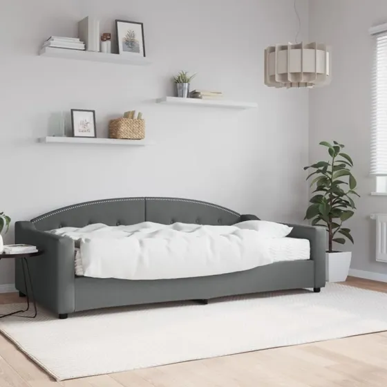 Daybed 100x200 cm med skummadras - mørkegrå stof